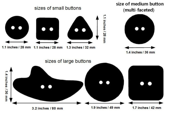 diagram of button sizes