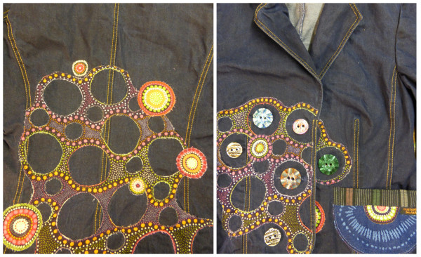 back and front of appliqued jacket