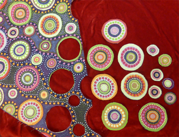 fabric with cut out circles